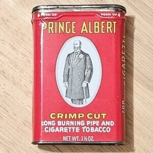 Prince Albert Crimp Cut Tobacco Tin Circa 1964-1974 (No barcode)